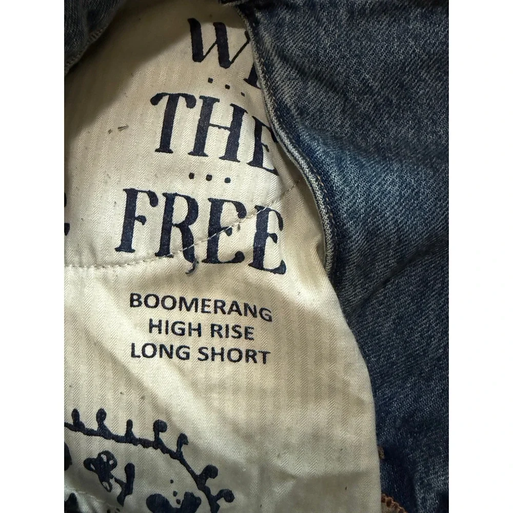We The Free FP Boomerang Denim Shorts Womens 27 Blue Crossover High Rise